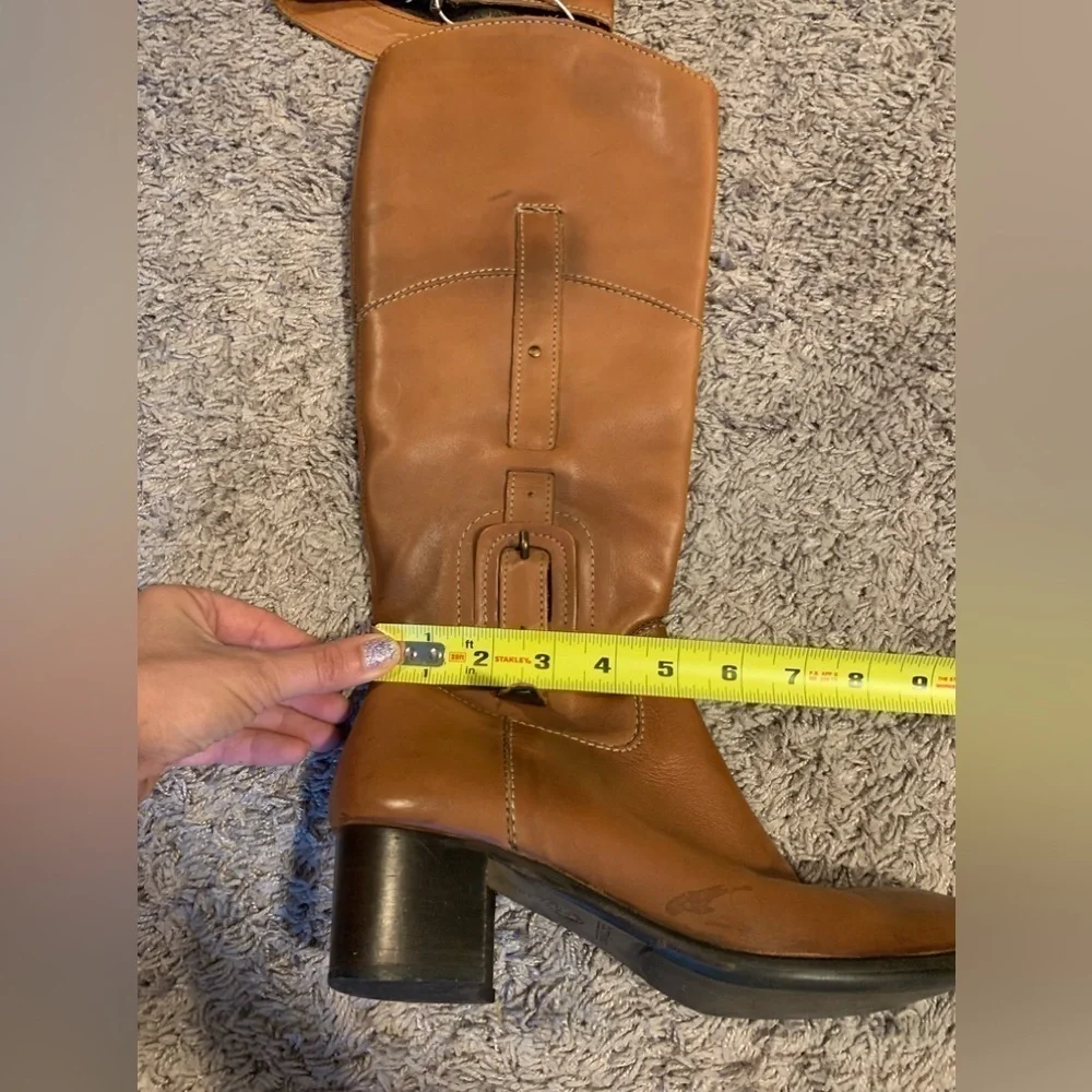Lavorazione Artigianale Riding equestrian Knee High Leather Boots Shoes Brown 37